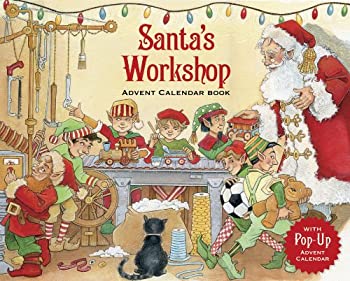 【中古】【インポート品・未当て嵌める】Caspari Santa\u0027s Workshop Story Book Advent Calendar インテリア・寝具・収納-壁紙・装飾フィルム-アートパネル・アートボード