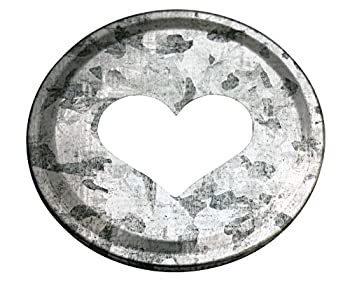 【中古】【39shop】【輸入品・未使用】(10★Regular Mouth Heart Cutout (Galvanised)) - Heart Cutout Galvanised Metal Lid Inserts for Mason Jars (10 Pack Regular Mouth)（新古品）｜アトリエ絵利奈