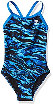 【中古】【輸入品・未使用】TYR Girls ' Miramar Diamondfit Swimsuit 24 ブルー