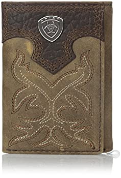 【中古】【39shop】【輸入品・未使用】Ariat★Mens Tri-Fold Bootstitch Shield Wallet, Brown(新古品)|アトリエ絵利奈
