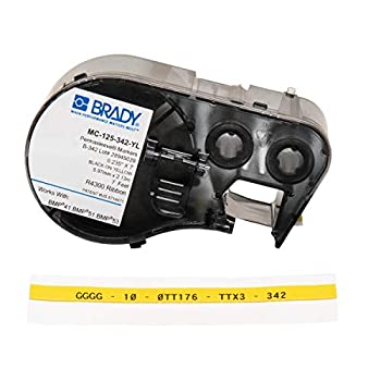 【中古】【輸入品・未使用】Brady MC-125-342-YL Polyolefin B-342 Black on Yellow Label Maker Cartridge 7' Width x 15/64 Height For BMP51/BMP53 Printers by Brady