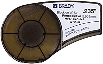 【中古】【輸入品・未使用】Brady M21-125-C-342 7' Length 0.125 Width B-342 Permasleeve Heat-Shrink Polyolefin Black On White Color PermaSleeve Markers For BMP21 M