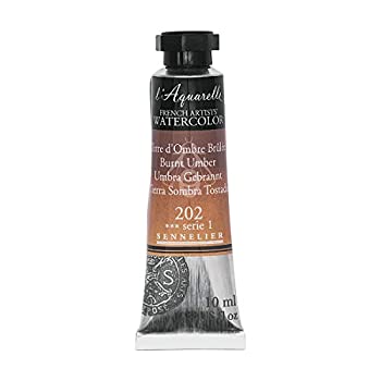 【中古】【39shop】【輸入品・未使用】Sennelier★l'Aquarelle Watercolor Tubes 10ml - Burnt Umber 10ml Tube by Sennelier（新古品）｜アトリエ絵利奈