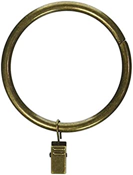 【中古】【39shop】【輸入品・未使用】10★Curtain Rings With Clips 21/2 Inch I.D. Antique Brass（新古品）｜アトリエ絵利奈