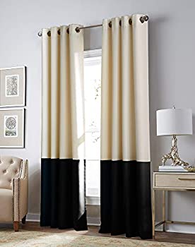 【中古】【輸入品・未使用】Curtainworks Kendall Color Block Grommet Curtain Panel 84 inch Cream Solid by Curtainworks