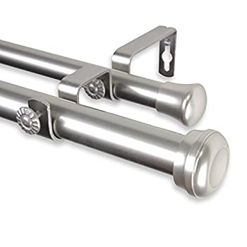 【中古】【インポート品・未当て嵌める】Home Decorative Rosen Double Curtain Rod 28-48 inch Satin Nickel 花・ガーデン・DIY-その他