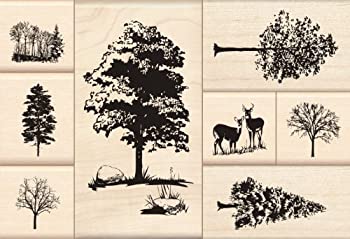 【中古】【39shop】【輸入品・未使用】Inkadinkado★Trees Wood Stamp Set by Inkadinkado(新古品)|アトリエ絵利奈