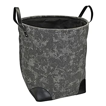 【中古】【輸入品・未使用】DALIX 洗濯かご 収納バスケット ブラック顔料ウォッシュキャンバス(折りたたみ可能)