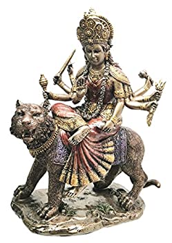 【中古】【輸入品・未使用】東洋の啓発 ドゥルガ タイガー像 装飾樹脂ピース