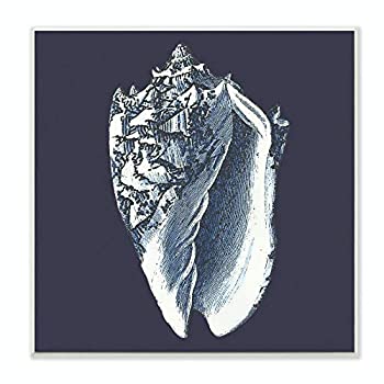 【中古】【39shop】【輸入品・未使用】Stupell★Home Decor アンティーク調 ネイビーとホワイト 貝殻 ウォールプレートアート 12 x 0.5 x 12 米国製（新古品）｜アトリエ絵利奈