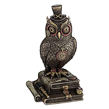 【中古】【輸入品・未使用】スチームパンク トップハット フクロウ 本の上に立っている