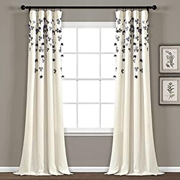 【中古】【39shop】【輸入品・未使用】(Curtain★Purple) - Lush Decor Flower Drop Window Curtain Colour: Ivory/Purple（新古品）｜アトリエ絵利奈
