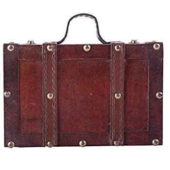 【中古】【輸入品・未使用】Vintiquewise(TM) オールドファッション スモール スーツケース/ストラップ付き装飾ボックス