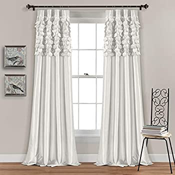 【中古】【輸入品・未使用】Lush Decor Circle Dream Window Curtain Panels White Set of 2 by Lush Decor