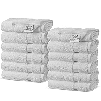 【中古】【輸入品・未使用】(Wash Cloth - Set of 12 White) - Chakir Turkish Linens Turkish Cotton Luxury Hotel & Spa Bath Towel Wash Cloth - Set of 12 White