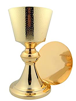 【中古】【輸入品・未使用】Religious Minister Gift 24KT Gold Plate Brass Hand Hammered Finish Chalice Paten Set