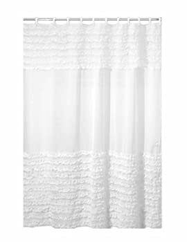 【中古】【輸入品・未使用】Creative Bath Products Ruffles Shower Curtain 72w X 72h Inch