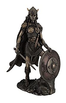 【中古】【輸入品・未使用】Resin Statues Viking ShieldmaidenブロンズFinished Statue Norse Mythology 6.5?X 10.5?X 4インチブロンズモデル# wu76643?a4