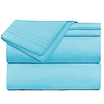 【中古】【39shop】【輸入品・未使用】(Twin★Beach Blue) - Clara Clark Premier 1800 Collection Deluxe Microfiber 3-Line Bed Sheet Set Twin Beach Blue（新古品）｜アトリエ絵利奈