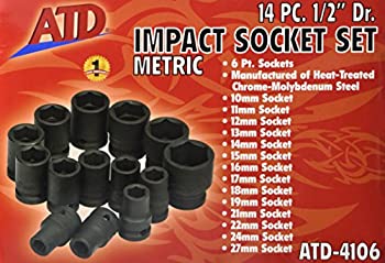 【中古】【輸入品・未使用】ATD Tools ATD-4106 14 Piece .5 in. Drive 6 Point Metric Standard Impact Socket Set