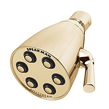 【中古】【輸入品・未使用】Speakman 総真鍮素材 シャワーヘッド Signature Icon Anystream 高圧 水流調整可能 S-2252 2.5 GPM S-2252-PB 1