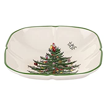 【中古】【輸入品・未使用】Spode Christmas Tree Sculpted Square Dish