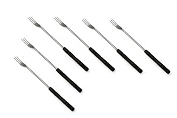 【中古】【輸入品・未使用】Swissmar Set of 6 Cheese Fondue Forks Dark Wood Handles by Swissmar