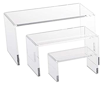 【中古】【インポート品・未当て嵌める】Medium Low Profile Riser 3pcs Set インチ Clear Acrylic by Tripar by Tripar キッチン用品・食器・調理器具-その他