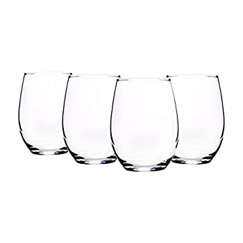 【中古】【インポート品・未当てはめる】Home Essentials Stemless Red Wine Glass ( Set of 4?)、、黒いこと