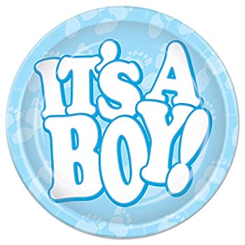 【中古】【輸入品・未使用】Beistle It 's A Boyプレート、9-inch、ライトブルー/ホワイト