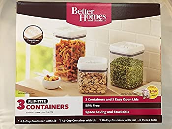 【中古】【インポート品・未当て嵌める】Better Homes and Gardens 3入れもの フリップタイトコンテナ 白いこと