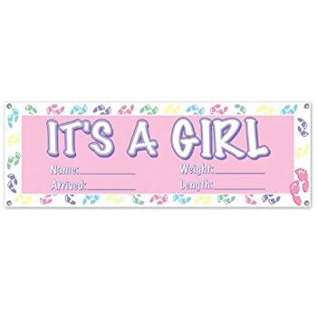 【中古】【輸入品・未使用】Beistle 50177?It 's A Girl Signバナー、5フィート3インチby 21-inch