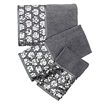 【中古】【輸入品・未使用】Popular Bath Sinatra Silver 3-Piece Towel Set