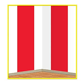 【中古】【39shop】【輸入品・未使用】Beistle★52130レッドandホワイトStripes Backdrop、4-feet X 30インチ(新古品)|アトリエ絵利奈