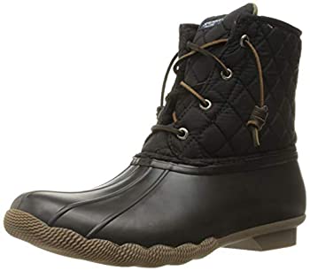 【中古】【インポート品・未当て嵌める】Sperry Top-Sider Women\u0027s Saltwater Rain Boot Black Quilted 10 M US