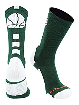 【中古】【インポート品・未当て嵌める】MadSportsStuff 篭球のロゴタイプ 運動競技労働者の一団靴下 L 緑であること