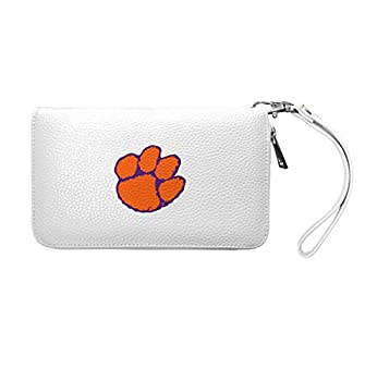 【中古】【インポート品・未当て嵌める】NCAA Clemson Tigers Women \u0027s Zip Organizer Pebble紙入れ、白いこと、8?\" x 4?\"" 1?\"""