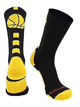 【中古】【インポート品・未当て嵌める】MadSportsStuff 篭球のロゴタイプ 運動競技労働者の一団靴下 X-Large 黒いこと