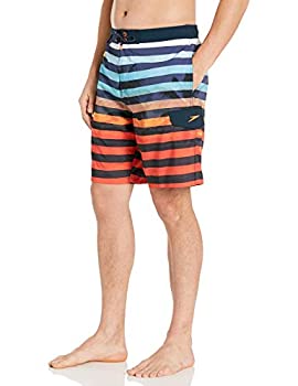 【中古】【輸入品・未使用】Speedo メンズ スイムトランク 膝丈 ボードショーツ Eボードストライプ - 製造中止 M ブルー