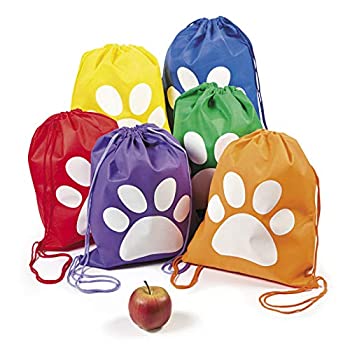 【中古】【39shop】【輸入品・未使用】Paw★Print Drawstring Backpacks - 12 ct（新古品）｜アトリエ絵利奈