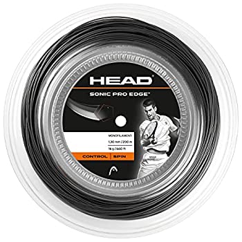 【中古】【インポート品・未当て嵌める】頭顱(HEAD) 硬式庭球 ガット ソニック労働者階級 境界線 木管 200m 285513 黒いこと