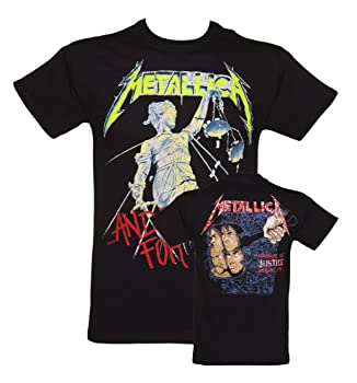 【中古】【輸入品・未使用】すべてのバックとフロントの印刷メタリカの t シャツの男性の黒の正義