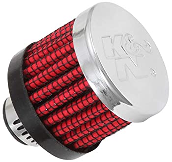 【中古】【輸入品・未使用】K&N 通気口エアフィルター / ブリーザー: 高性能、プレミアム、洗濯可能、交換用エンジンフィルター: フランジ直径: 0.3125インチ、フィルター高