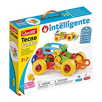 【中古】【輸入品・未使用】Quercetti ? Tecno Jumbo ? 76ピース ビルディングセットと組み立ておもちゃ マルチカラー 34 x 7 x 29cm