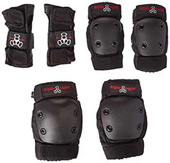 【中古】【輸入品・未使用】(Black) - Triple Eight Jr Derby Youth Wrist/Elbow/Knee Pad Protective 3-Pack