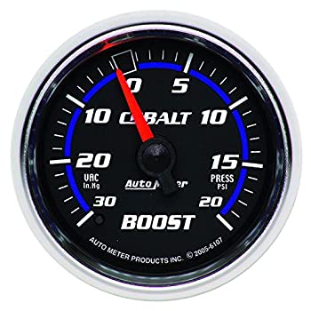【中古】【インポート品・未当て嵌める】Auto Meter 6107青緑色機械類式ブースト/無意味さゲージ 2.32in