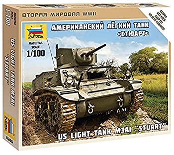 【中古】【39shop】【輸入品・未使用】ズベズダ★1/100 アメリカ軍 軽戦車 M3A1 スチュアート プラモデル ZV6265(新古品)|アトリエ絵利奈