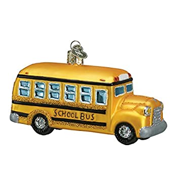 【中古】【輸入品・未使用】Old World Christmas Glass Ornament - Yellow School Bus