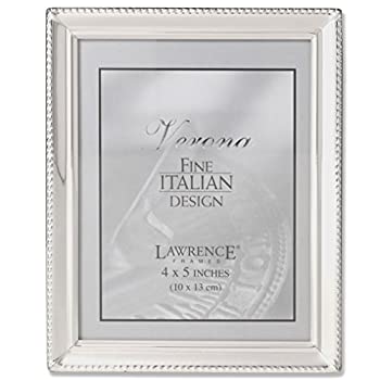 【中古】【39shop】【輸入品・未使用】Lawrence★Frames 11645 光沢シルバープレート 4x5 写真フレーム ビーズボーダーデザイン(新古品)|アトリエ絵利奈