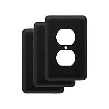 【中古】【輸入品・未使用】(Single Duplex 3 Pack Flat Black) - Franklin Brass W10249V-FB-C Stamped Round Single Duplex Outlet Wall Plate / Switch Plate / Cover Fl
